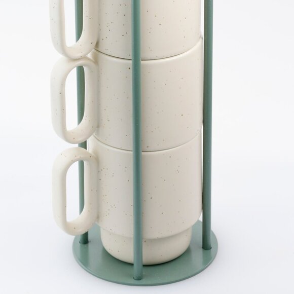 Stackable Mugs with Stand Rack - Picture 2 of 5